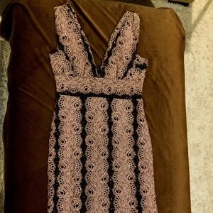 618 Dress Sparkly Pink Black lined dress Sz M